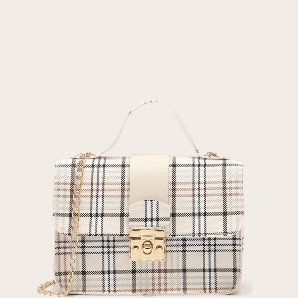 Plaid Satchel bag- Shein